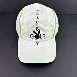 Playboy Bunny Golf Lime Green White LTD Ed Baseball Hat Unisex Adjustable Pocket